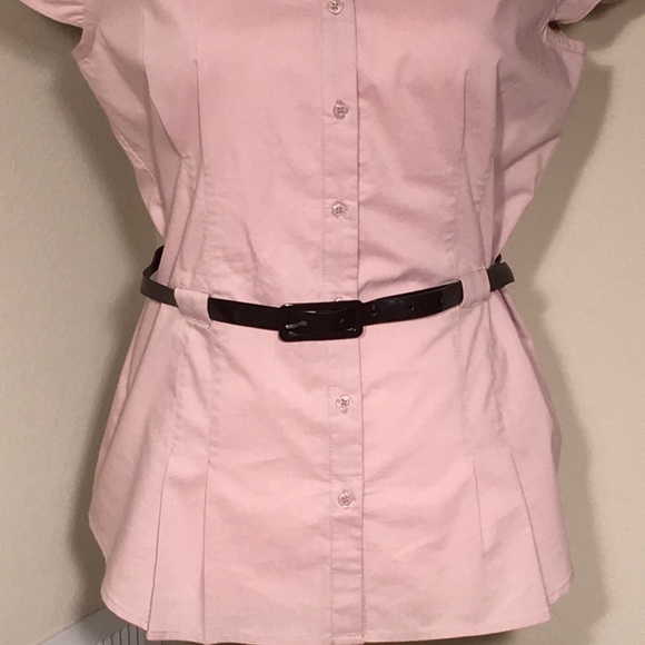 Fred David Stretch Button Down Shirt w Belt SZ Med - Picture 2 of 6